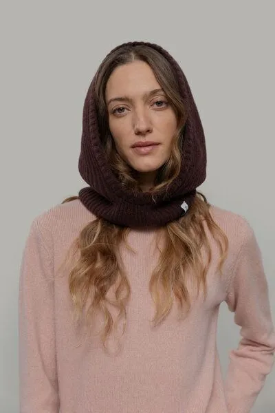 Rifò - Circular Fashion Made in Italy Rifò - Circular Fashion Made in Italy Kapuzenschal/ Balaclava aus Recycelter Kaschmirwolle, Braun, – Produktbild 2 von 4