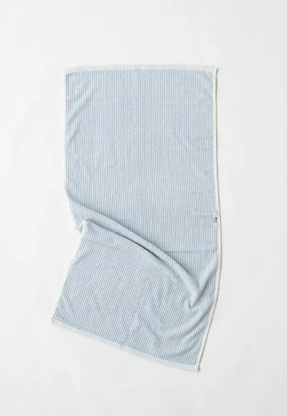 MELA MELA Duschtuch Style TANVI Stripes Bundle aus 100% Bio-Baumwolle, Cloudy blue gestreift, – Produktbild 3 von 4