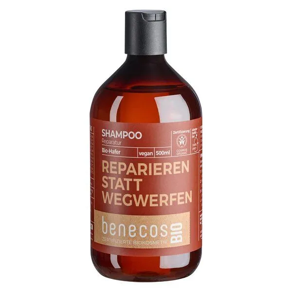 Benecos benecosBIO - Shampoo Reparatur Haar BIO-Hafer - REPARIEREN STATT WEGWERFEN – Produktbild 1 von 3