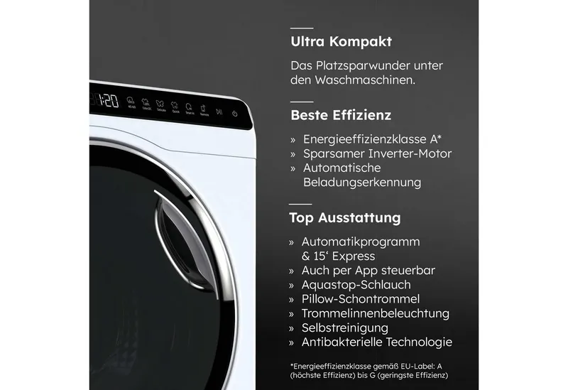 Haier Haier HW50-BP12307U1 Mini Washer, Weiß, – Produktbild 5 von 8