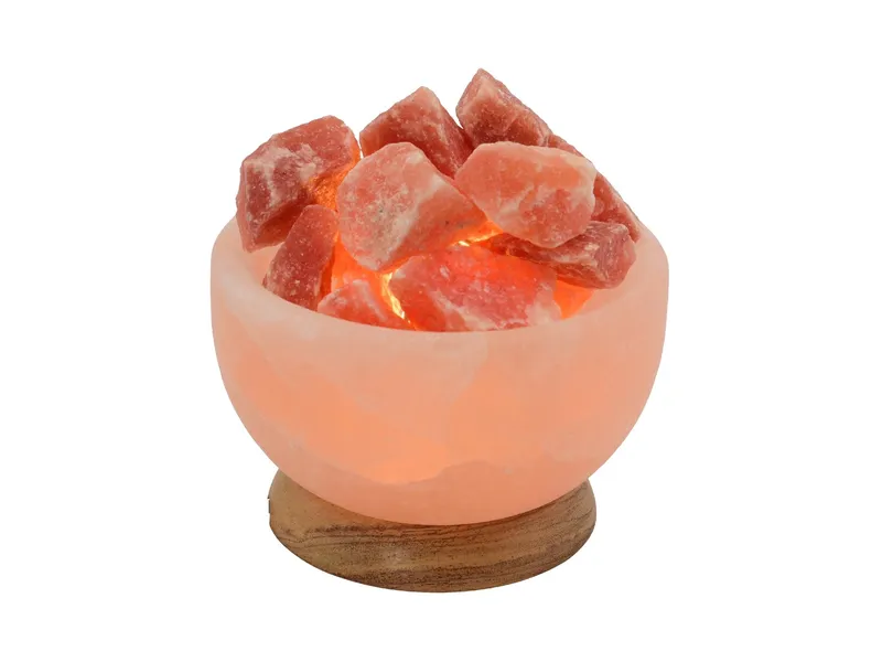 Wagner Life Design Beleuchtete Salzkristallschale Durchmesser ca. 15 cm, Gewicht ca. 3 kg, Orange, – Produktbild 1 von 2