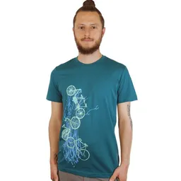 Spangeltangel Spangeltangel Herrenshirt "Fahrräder", bedruckt, Siebdruck, sportlich, Bio-Baumwolle – Produktbild 1 von 1