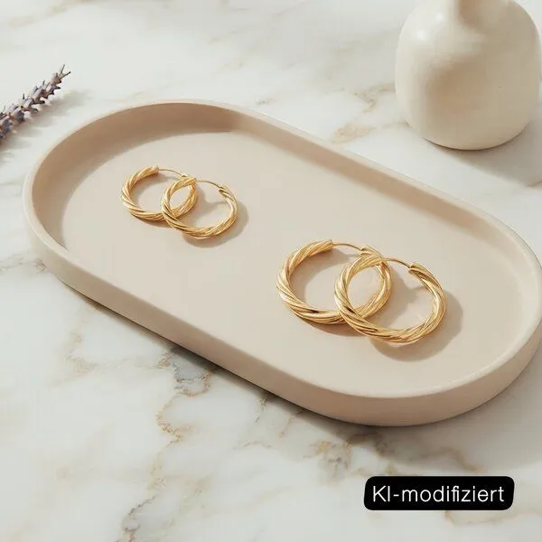 ELEKTROPULLI Elektropulli Geschlossene Twist Creolen in 6 Größen, Gold, – Produktbild 1 von 2