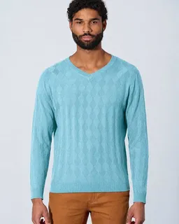 HempAge HempAge Pullover aus Hanf und Bio-Baumwolle mit Rautenmuster – Produktbild 1 von 1