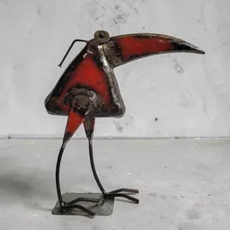 Moogoo Creative Africa Moogoo Creative Africa Shadok | Upcycling-Figur aus recyceltem Altmetall | 25 cm | Unikate – Produktbild 1 von 1