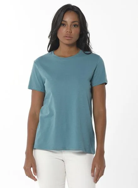 ORGANICATION ORGANICATION Damen Basic T-Shirt aus Bio-Baumwolle, Petrol(petrol green), – Produktbild 1 von 4