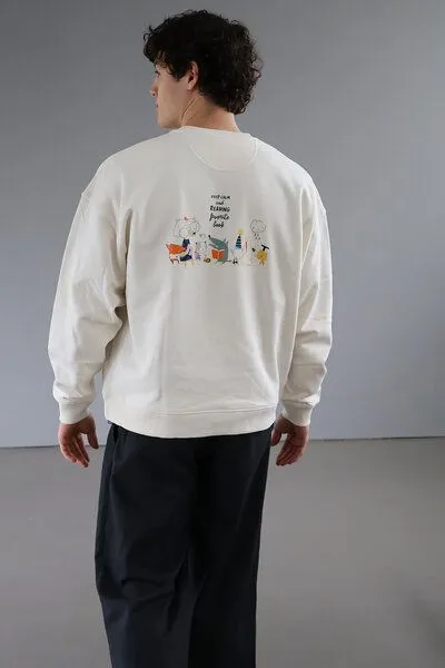 Kultgut Kultgut New Recycling Hochwertiger Sweaterpullover - Keep Calm, Natur, – Produktbild 3 von 4