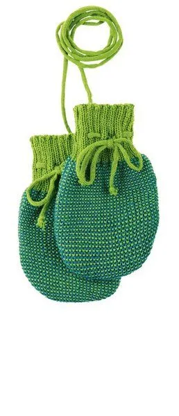 Disana Disana Strick-Handschuhe bio Merinowolle, Grün melange, – Produktbild 3 von 4