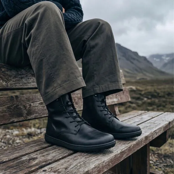 SORBAS SORBAS VAEY Barefoot 7 - gefütterte Barfußstiefel aus Leder, Black (schwarz), – Produktbild 3 von 5