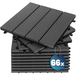 Casaria® Casaria® WPC Fliesen 66er-Set Klassik Anthrazit - 30x30cm – Produktbild 1 von 1