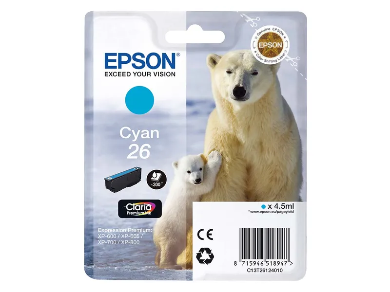 Epson Epson Tintenpatrone T2612/ 26 cyan – Produktbild 2 von 2