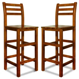 Casaria® Casaria Deuba 2er Set Barhocker Akazien-Holz – Produktbild 1 von 1