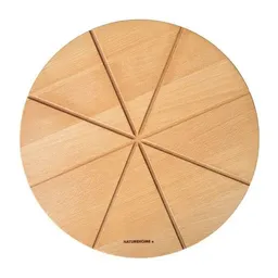 NATUREHOME NATUREHOME Pizzateller Holz rund 35 cm – Buchenholz massiv mit Schnittlinien, Servierbrett für Pizza, Flammkuchen & Käseplatte, Holzgeschirr stapelbar – Produktbild 1 von 1