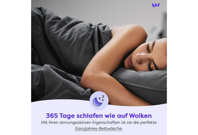 Wolkenfeld Kissenbezug Renforcé Kissenbezug Baumwolle - Natürlich weiches Schlafgefühl, (1 Stück), Größe 80x80, 40x80 und 70x90 cm, versteckter Reißverschluss, Weiß, – Produktbild 3 von 4