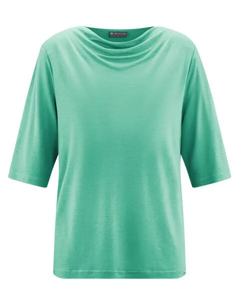 HempAge HempAge Wasserfallshirt 100% Lyocell (auf Hanf-Basis), Miami (grün), – Produktbild 3 von 4