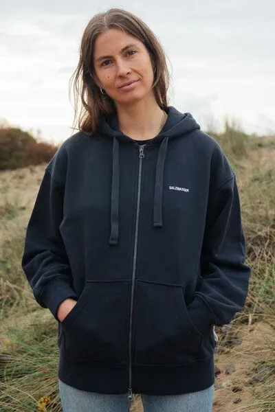 SALZWASSER SALZWASSER THY Zip Hoodie (Unisex) aus 100% Bio-Baumwolle (GOTS), Graublau (blau), – Produktbild 2 von 4