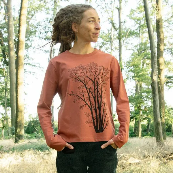 Cmig Cmig Erle mit Elster Langarmshirt, Heritage brown, – Produktbild 1 von 4