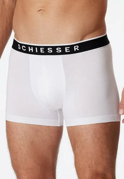 Schiesser Schiesser 3er Pack Shorts Biobaumwolle 95/5, Weiss, – Produktbild 3 von 4