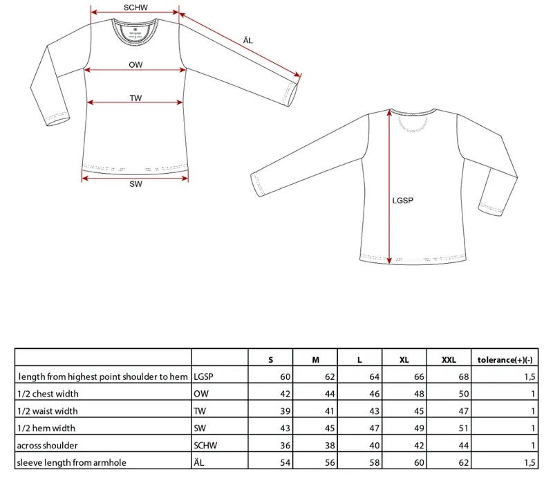 HempAge HempAge Damen vegan Langarm-Shirt Basic Rubinrot, Rot, – Produktbild 2 von 2