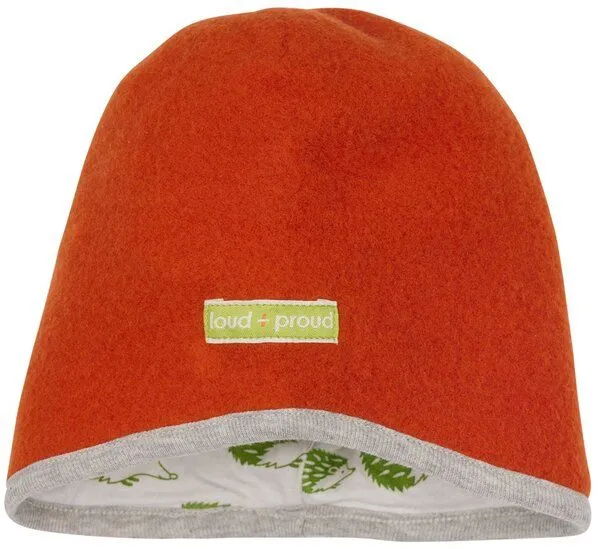 loud + proud loud + proud Baby & Kinder Mütze Wollfleece, GOTS-zertifiziert, Terracotta(orange), – Produktbild 3 von 3