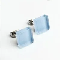 ALEXASCHA ALEXASCHA Minimalistische Ohrstecker, klein, aus Glas | PUREFORM, Himmelblau, – Produktbild 1 von 1