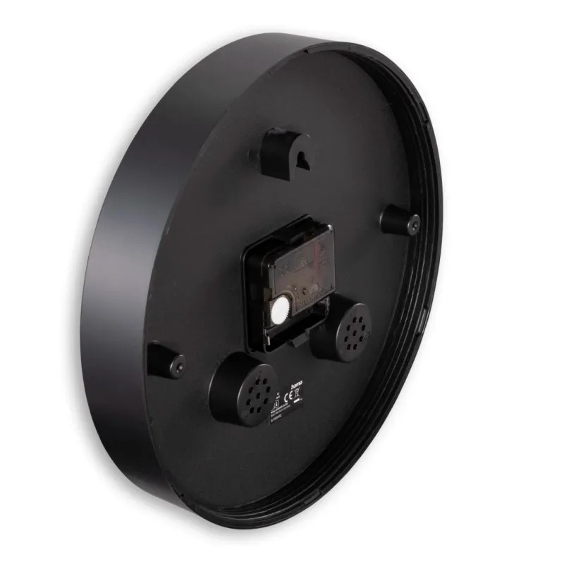 Hama Hama Wanduhr "Malta", Ø 25 cm, mit Thermo-/Hygrometer, ohne Ticken, Schwarz, – Produktbild 3 von 4