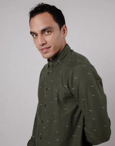 Brava Fabrics Brava Fabrics Eyes Flannel Regular Shirt Kakhi – Produktbild 3 von 4