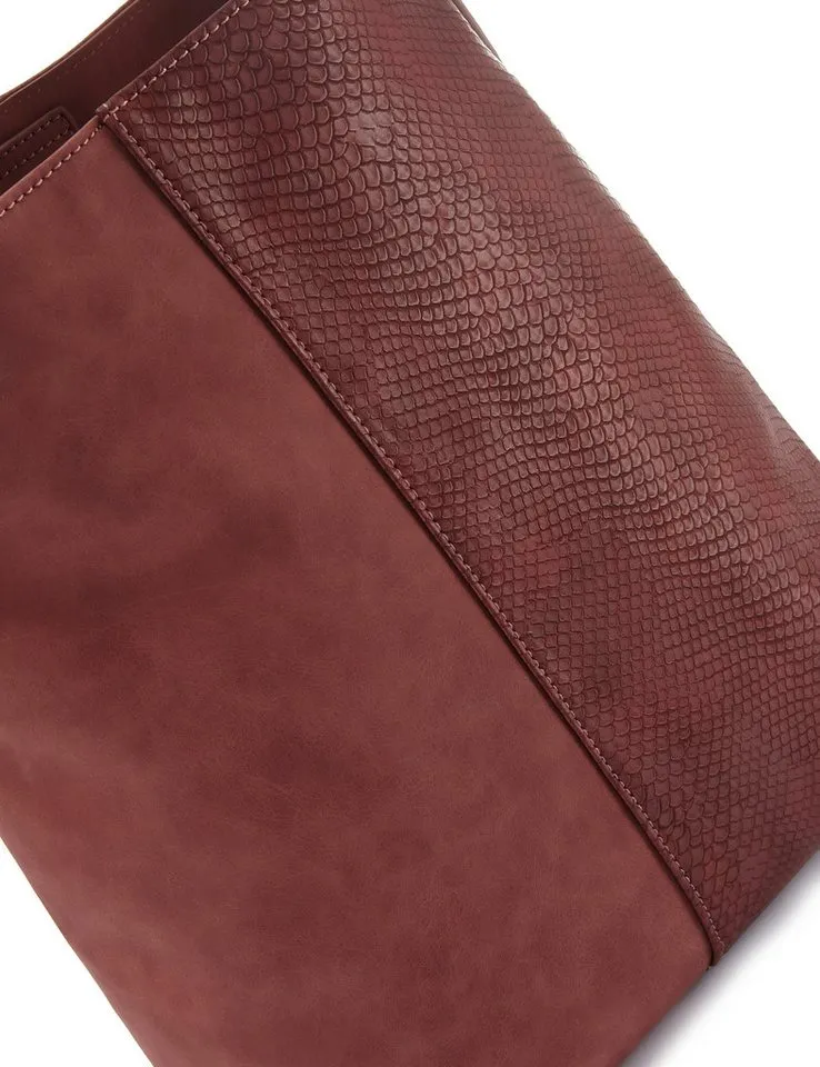 Vivance by Lascana Shopper Schultertasche, Handtasche, Einkaufstasche, Damentasche (2-tlg), mit kleiner herausnehmbarer Innentasche VEGAN, Rot, – Produktbild 5 von 5