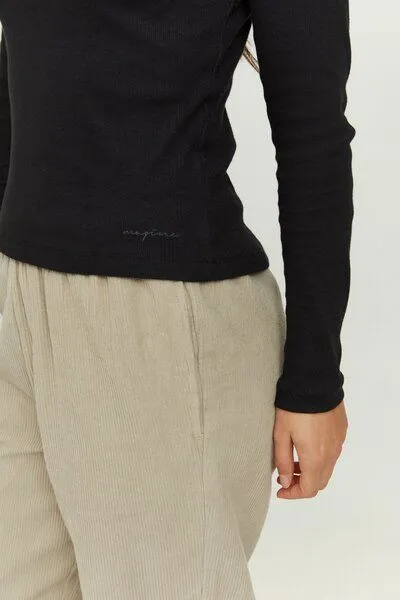 Mazine Mazine Longsleeve - Lillian Turtleneck - aus Bio-Baumwolle, Black (schwarz), – Produktbild 3 von 3