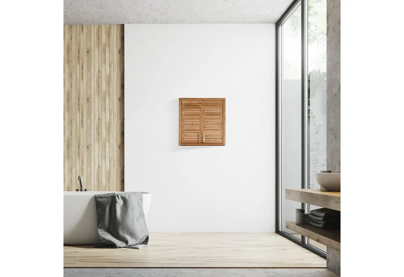 RELAXDAYS RELAXDAYS Hängeschrank Wandschrank Bambus (1-St), Braun, – Produktbild 2 von 5