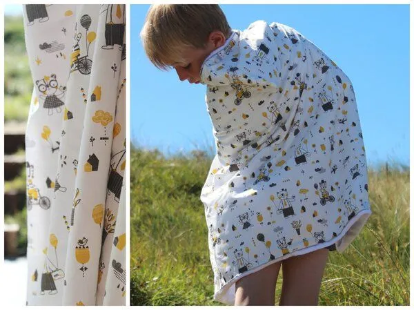 Millemarille Millemarille Kapuzenhandtuch (Bambusfrottee - 0-6 Jahre), "hipster friends" (bär), – Produktbild 4 von 4