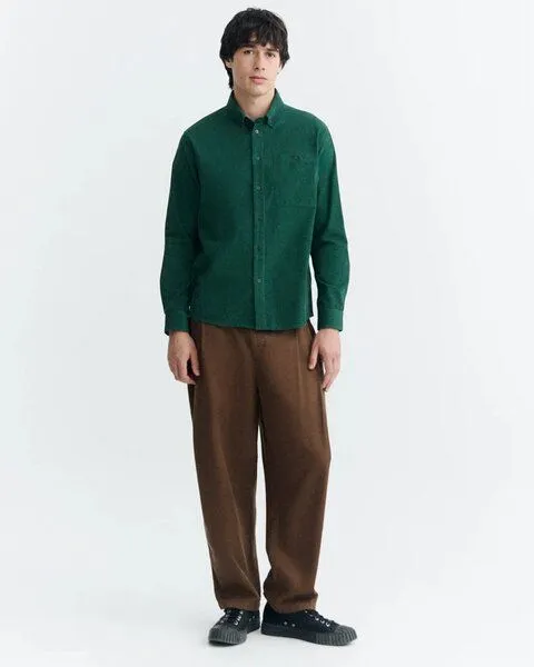 thinking mu thinking mu Herren Hemd - Corduroy Anto Shirt - aus Baumwolle, Dark green, – Produktbild 1 von 3