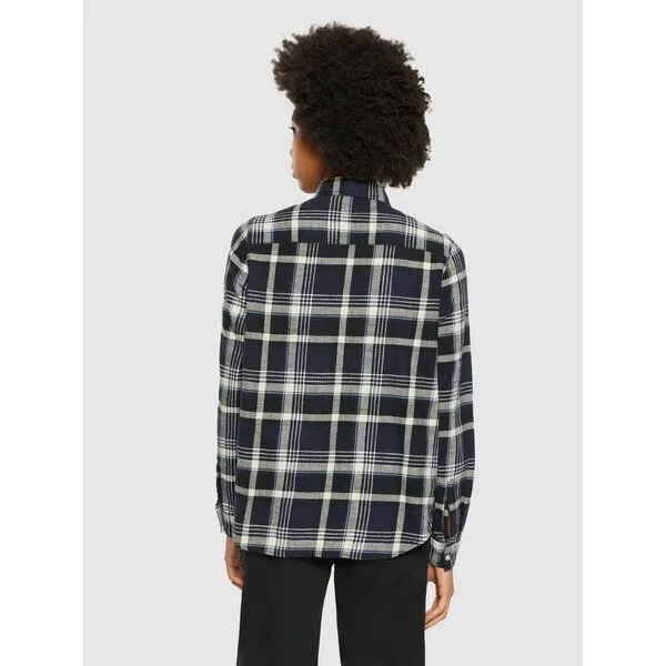 KnowledgeCotton Apparel KnowledgeCotton Apparel Karohemd Flannel aus Bio-Baumwolle, Schwarz (black jet), – Produktbild 4 von 4