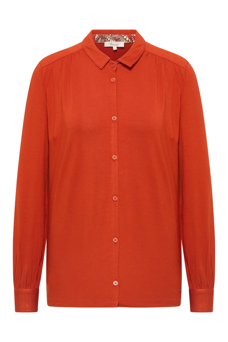 Tranquillo Tranquillo Bluse aus EcoVero™ Viskose, Rooibos, – Produktbild 1 von 1
