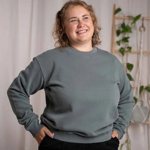 Vresh Clothing Vresh Clothing Vrancesca - Sweater aus Biobaumwolle, Balsamgrün, – Produktbild 4 von 4