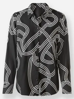 heine Druckbluse schwarz-ecru-bedruckt – Produktbild 1 von 1