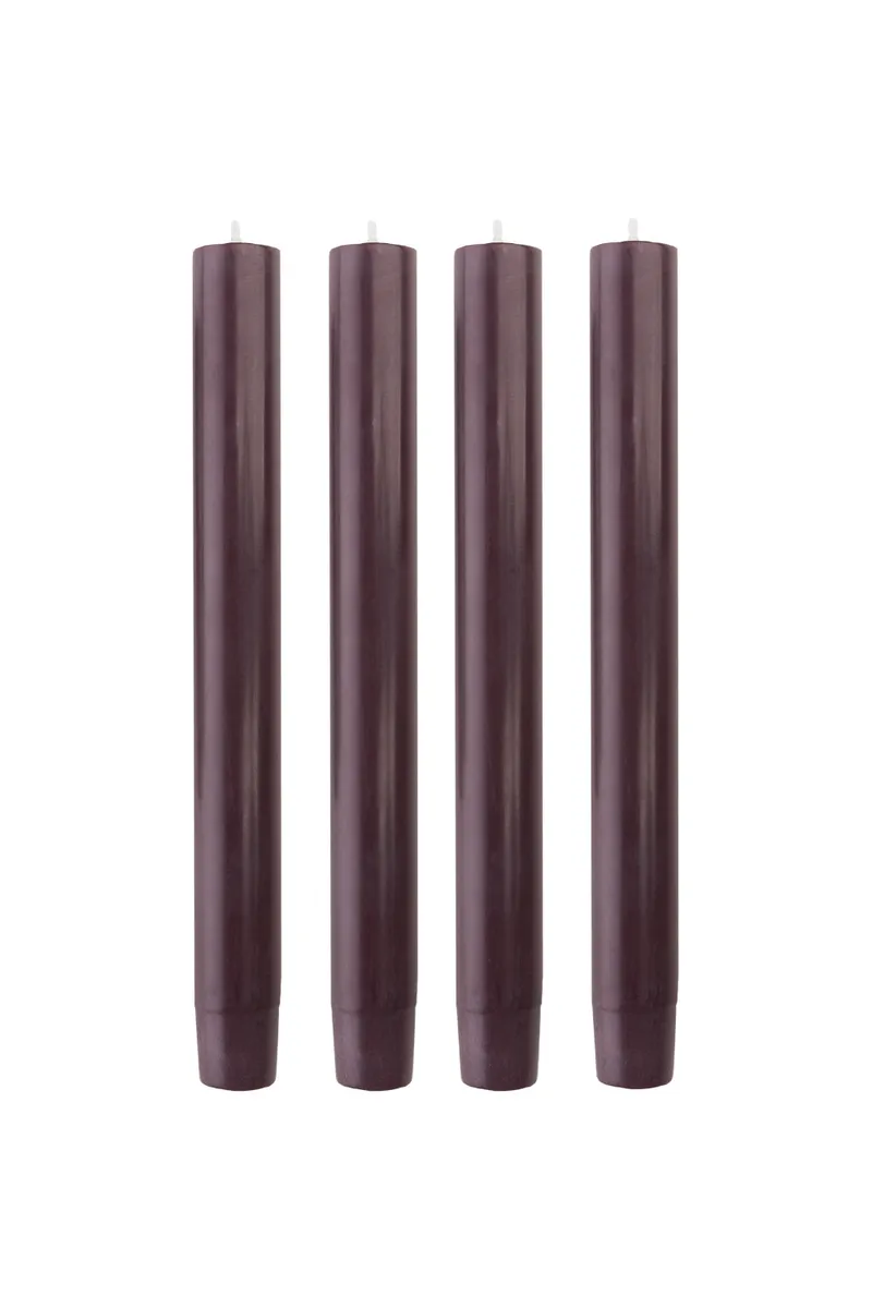 Tranquillo Handgearbeitete Stabkerzen GLUMI wine red 4er-Set, 20 cm - rot – Produktbild 1 von 4
