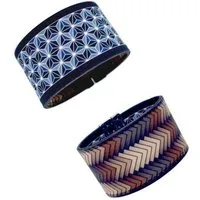 Seegarn Seegarn Wende-Armband 4cm, Profil (braun) / grafisch (navy), – Produktbild 1 von 1