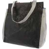 MoreThanHip MoreThanHip Leichte Shopper-Tasche aus Tyvek© mit Reißverschluss Fiona - schwarz/grau – Produktbild 1 von 1