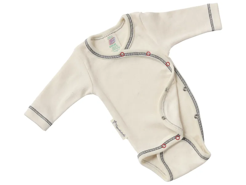 Engel natur Engel Natur Frühchen Baby-Wickelbody Langarm natur, blaue Naht Gr. 44, Natur, – Produktbild 1 von 1