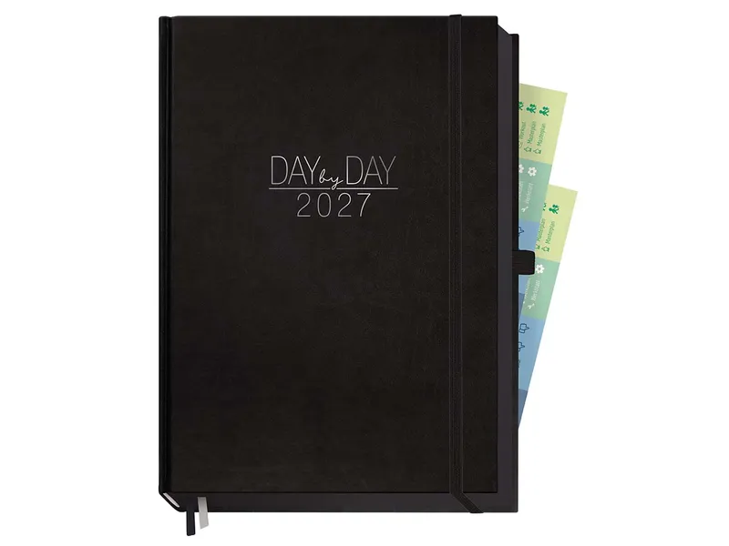 Häfft Häfft 12-Monats-Tageskalender, Maxi A4+, 2027, Schwarz, – Produktbild 1 von 1