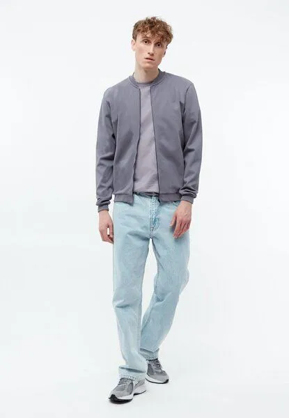 Givn Berlin Givn Berlin Jacke GBCARTER aus Bio-Baumwoll Piqué mit Reißverschluss, Stormy grey (pique), – Produktbild 2 von 3
