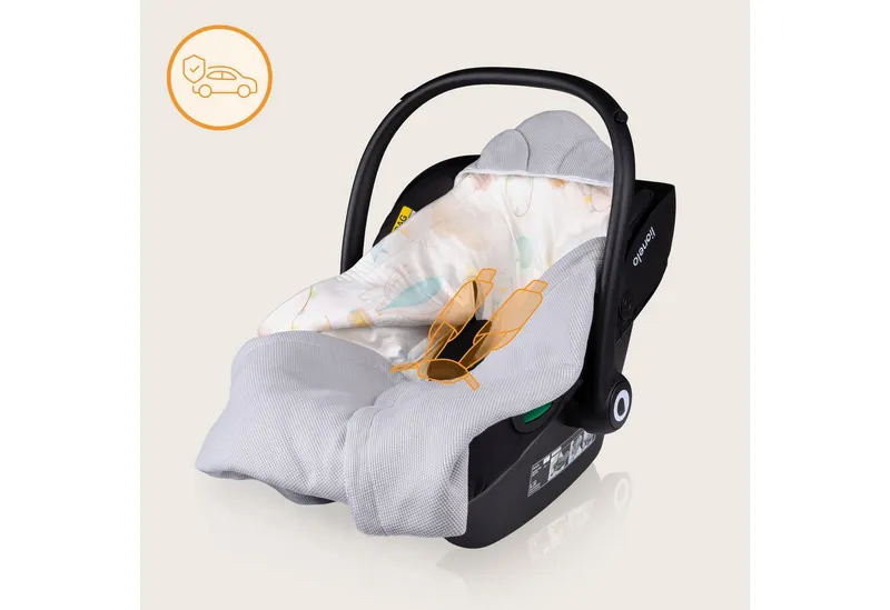 Lionelo Kinderdecke TRAVEL SWADDLE BLANKET, lionelo, Hypoallergene Materialien/Bambus und Baumwolle/TOG 2,5, Grau, – Produktbild 4 von 5
