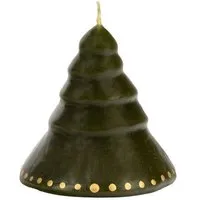 El Puente El Puente Kerze "Kleiner Weihnachtsbaum" | Fair Trade & Handmade aus Indien, Grün,gold, – Produktbild 1 von 1