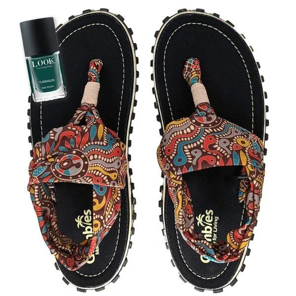 Gumbies Gumbies Set - Nachhaltige Zehensandalen mit veganem Nagellack, Set aboriginal (bunt), – Produktbild 1 von 4