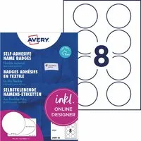 Avery Zweckform Avery Zweckform Selbstklebende Namens-Etiketten Inkjet "J4881" 160 Stk. rund 65mm, weiß – Produktbild 1 von 1