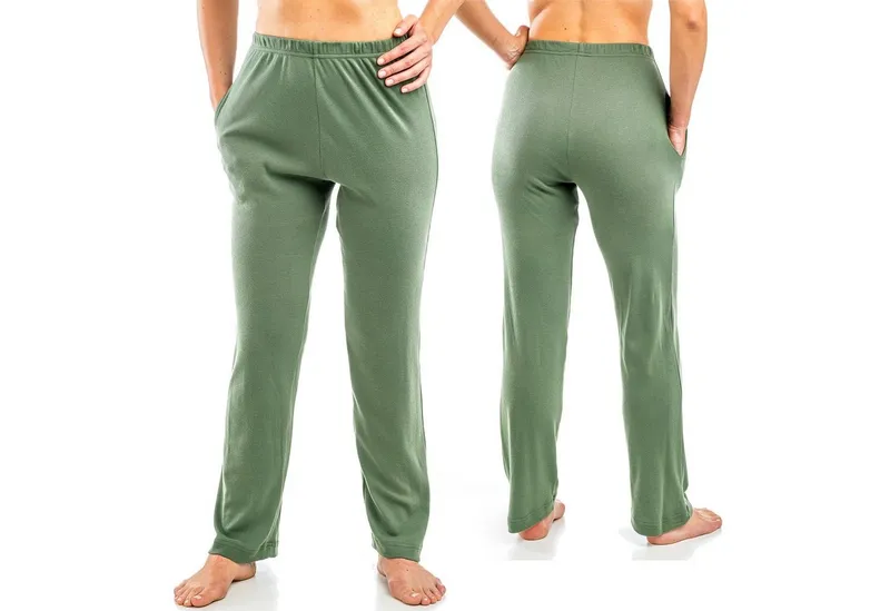 HERMKO Homewearhose 984 Homewear Unisex Bio-Baumwolle Kur Gymnastik Dehnbund, Grün, – Produktbild 4 von 4