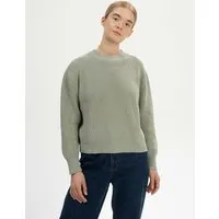 MELA MELA Bio-Damen-Strickpullover 'ADAH' mit Rundhalsausschnitt, green clay, Gr. L – Produktbild 1 von 1
