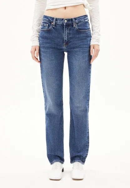 ARMEDANGELS ARMEDANGELS CARENAA Damen Straight Jeans Bio-Baumwoll Mix Comfort Stretch, Blue, – Produktbild 1 von 4