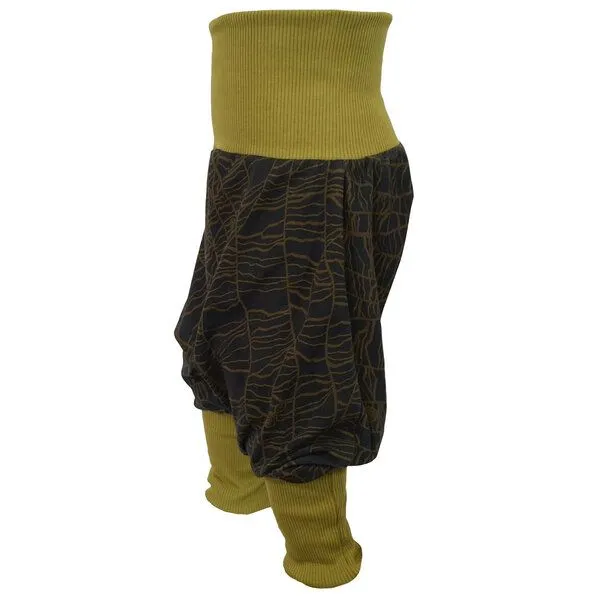 liebewicht liebewicht Yogahose Pumphose Bio Jersey "KaktusHerz" mit Bündchen nach Wahl, Braun/grün, – Produktbild 2 von 3